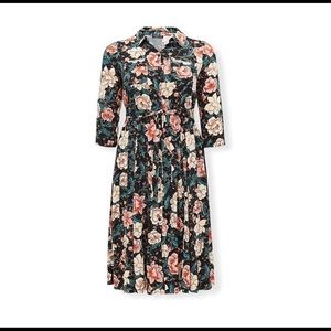 TORRID MIDI SHIRT DRESS! floral fit and flare knee length dress NWT